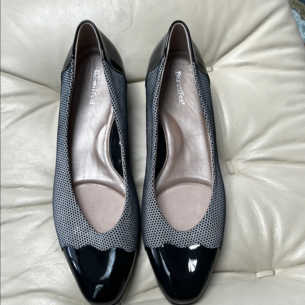 Women's BeautiFeel Myla Black/White Fine Mesh Suede size 40